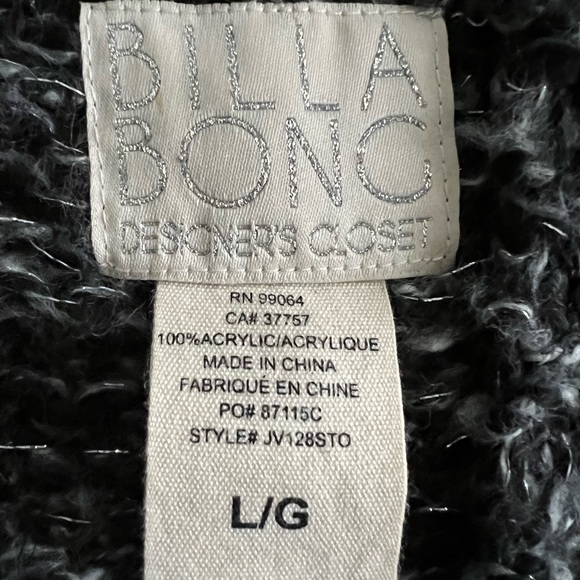 BILLABONG GREY AND BLACK KNIT CARDIGAN SIZE LARGE - Picture 6 of 6